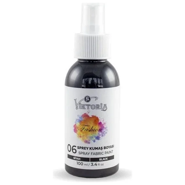 Viktoria 100 ml Siyah Sprey Kumaş Boyası