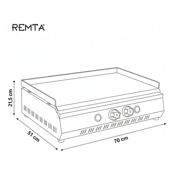 Remta R85 2800 W 70 Cm Pleyt Elektrikli Izgara - Görsel 5