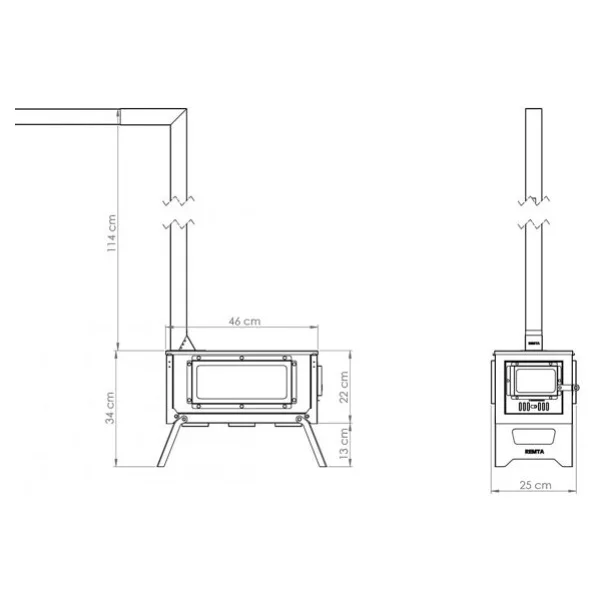 Remta Km02 Paslanmaz Çelik Mini Katlanır Çadır Kamp Sobası - Görsel 5