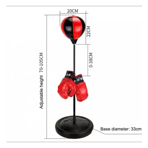 Leyaton Çocuk Boks Standı 70-105 Cm Refleks Topu Boks Seti Eldiven Hediye Lyt-111 - Görsel 2