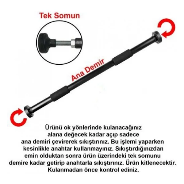 Leyaton 130-160 Cm Ayarlı Kapı Barfiksi - Görsel 5