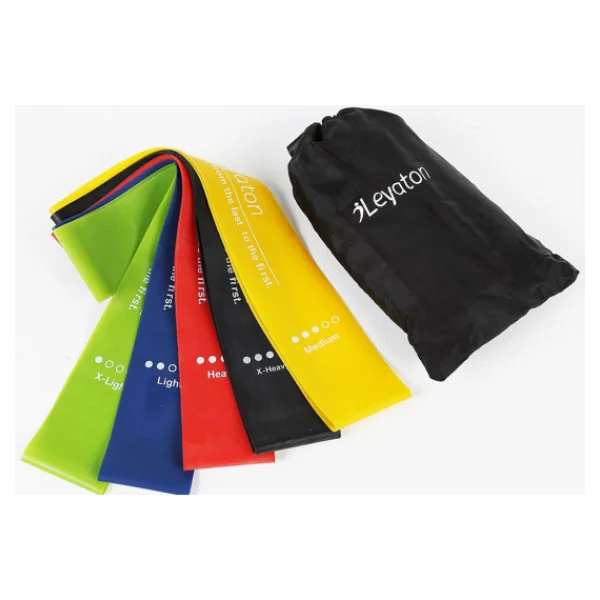 5'li Set Aerobik Band Latex Aerobik Bandı Pilates Yoga Lastiği - Görsel 4