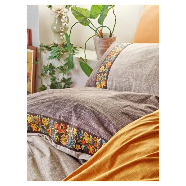 Cotton Box Folk Art Vizon Çift Kişilik Nevresim Takımı - Görsel 8