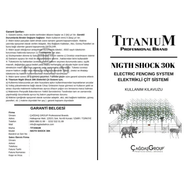 Titanium Night Shock 30k Elektirikli Çit Sistemi Set-2 30000 Volt - Görsel 9