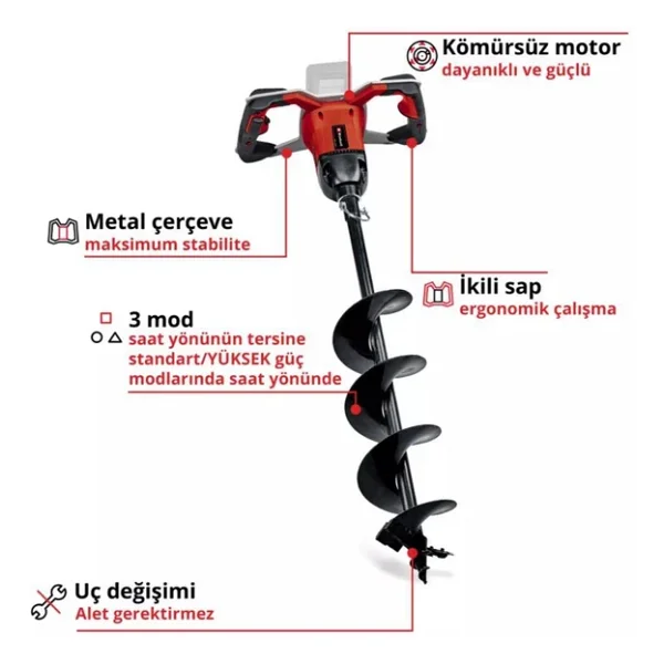 Einhell Gp-Ea 18/150 Li Bl Toprak Burgu Makinesi - Görsel 2