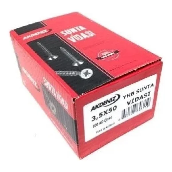 Akdeniz Sunta Vidası 3.5x50 Çinko 500 Adet - Görsel 3