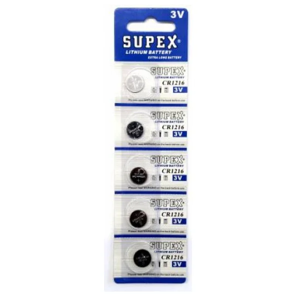 Supex Cr1216 3v Lityum 5'li Düğme Pil - Görsel 4