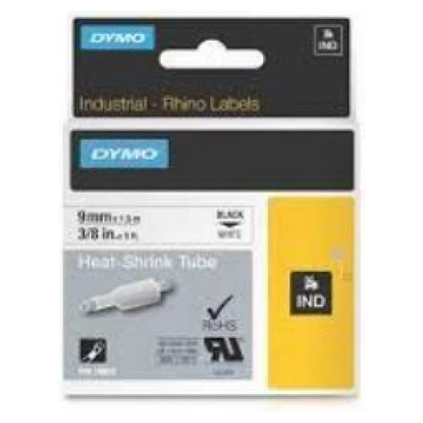 Dymo Rhinopro, Isıyla Küçülen Şerit (9 Mm X 1.5 Mt), Beyaz/Siyah - 18053 - Görsel 5