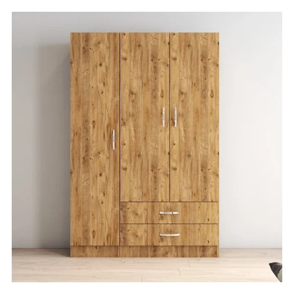 Tanmob 3 Kapılı Iki Çekmeceli Geniş Gardrop Çam - Grd0502 - Sarı - Görsel 3