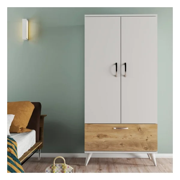 Tanmob Nova 2 Kapılı Gardırop Beyaz-Çam - Grd0203 - Görsel 4