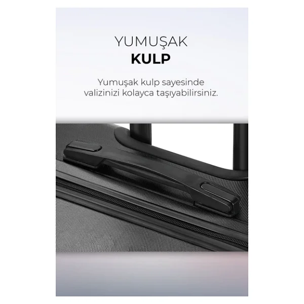 Polo&Sky Elmas Abs Füme Büyük Boy Valiz - Görsel 7
