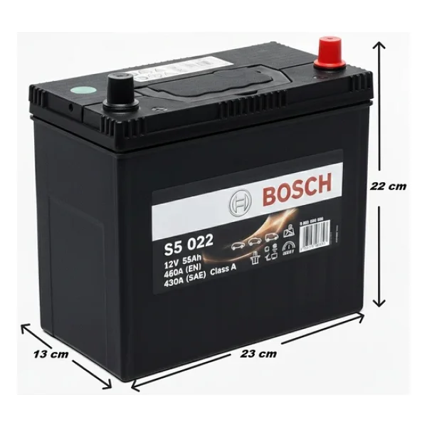 Bosch S5 022 12 V 55 Ah 460 A Akü - Görsel 7