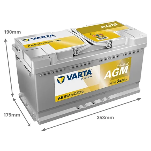 Varta Silver Dynamic G14 Start-Stop Agm 12 V 95 Ah 850 Cca Akü - Görsel 6