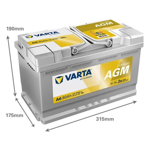 Varta Silver Dynamic F21 Start-Stop Agm 12 V 80 Ah 800 Cca Akü - Görsel 5