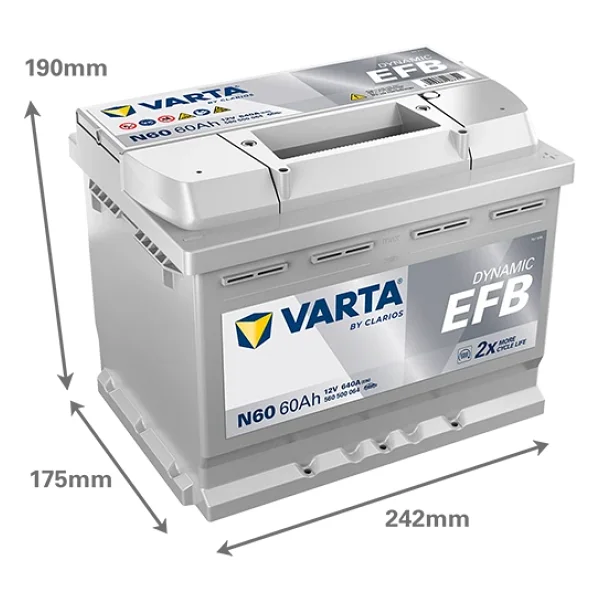 Varta Blue Dynamic N60 Start-Stop Efb 12 V 60 Ah 640 Cca Akü - Görsel 4
