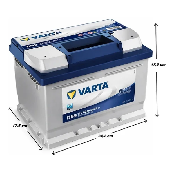 Varta Blue Dynamic D59 Alçak Tip 12 V 60 Ah 540 Cca Akü - Görsel 2