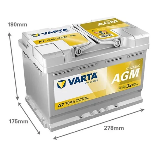 Varta Silver Dynamic E39 Start-Stop Plus Agm 12 V 70 Ah 760 Cca Akü - 2025 - Görsel 2