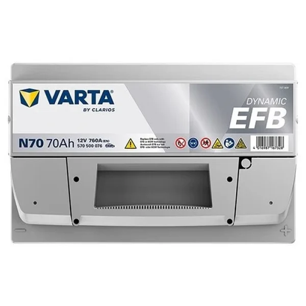 Varta Blue Dynamic N70 Start-Stop Efb 12 V 70 Ah 760 Cca Akü - Görsel 7