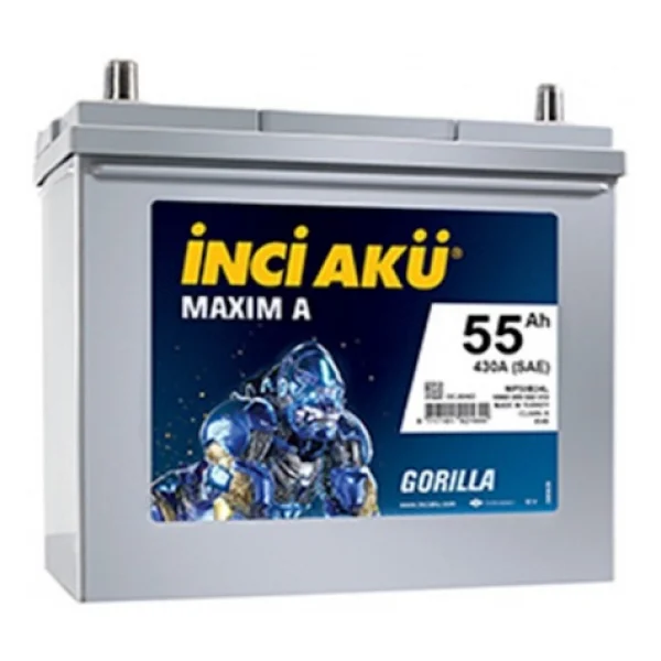 İnci Maxim A Gorilla Asia Düz Kutup 12 V 55 Ah 500 Cca Akü - Görsel 3