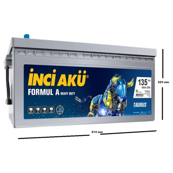 Inci Formul A Heavy Duty 12 V 135 Ah 950 A En Akü - Görsel 2