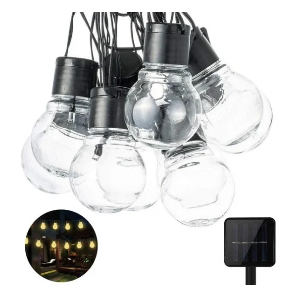 Solar 10led Ampül 8 Mod 3.5mt Güneş Enerjili Dış Bahçe Aydınlatma Dekorasyon Günışığı - Görsel 6