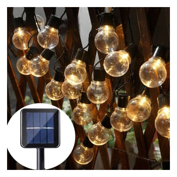 Solar 10led Ampül 8 Mod 3.5mt Güneş Enerjili Dış Bahçe Aydınlatma Dekorasyon Günışığı - Görsel 7