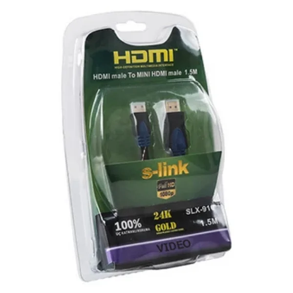 S-Link Slx-910 1.5 Metre Altın Kaplamalı Hdmı Kablo - Görsel 2