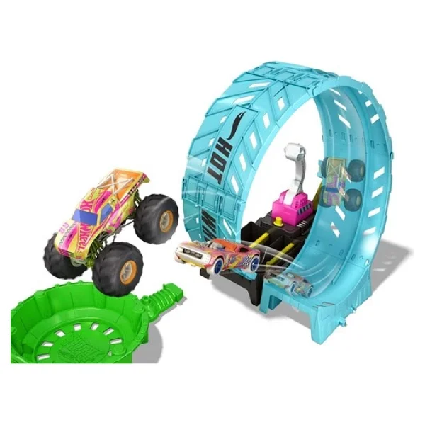 Hot Wheels Monster Trucks Karanlıkta Parlayan Çemberde Yarış Seti Hbn02 - Görsel 8