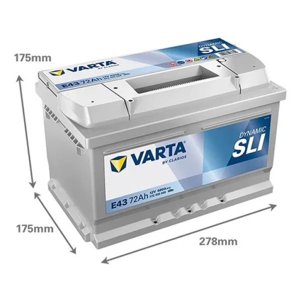 Varta Blue Dynamic E43 Alçak 12 V 72 Ah 680 Cca Akü - 2025 - Görsel 2