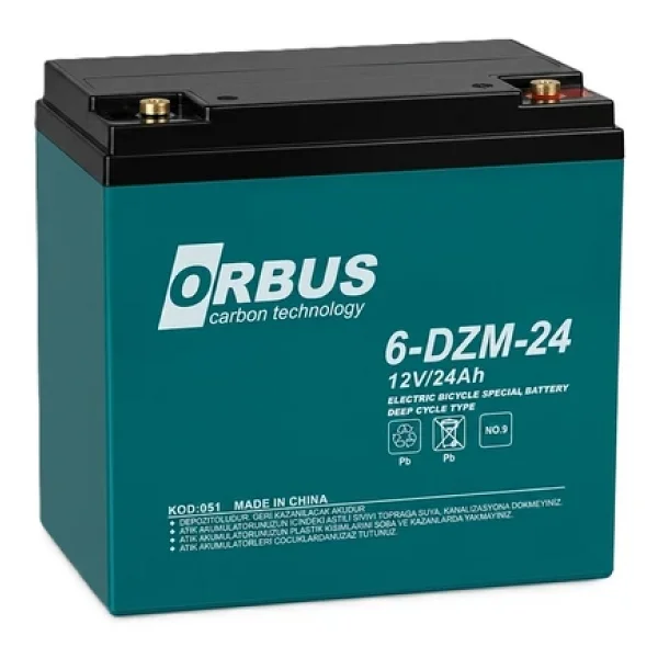Orbus 12v 24 Amper (Dik) Elektrikli Bisiklet Aküsü - Görsel 3