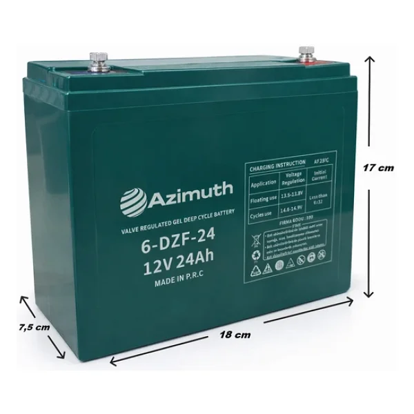Azimuth 12v 24 Ah Amper Elektrikli Bisiklet Aküsü - Görsel 3