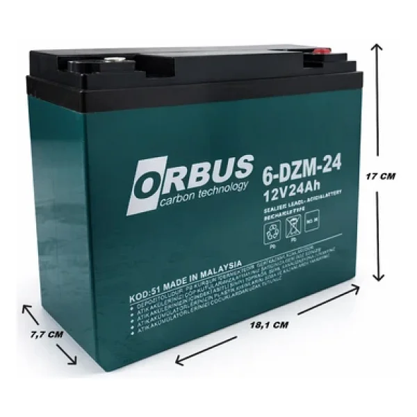 Orbus 12v 24 Amper (Dik) Elektrikli Bisiklet Aküsü 6'lı Paket - Görsel 5