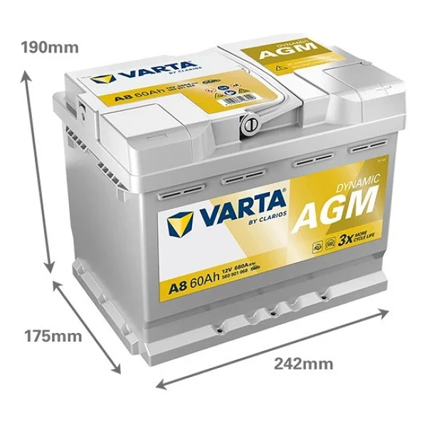 Varta Silver Dynamic D52 Start-Stop Agm 12 V 60 Ah 680 Cca Akü - Görsel 4