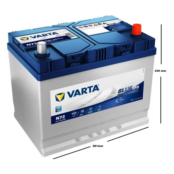 Varta Blue Dynamic N72 Start-Stop 12 V 72 Ah 760 Cca Akü - Görsel 6