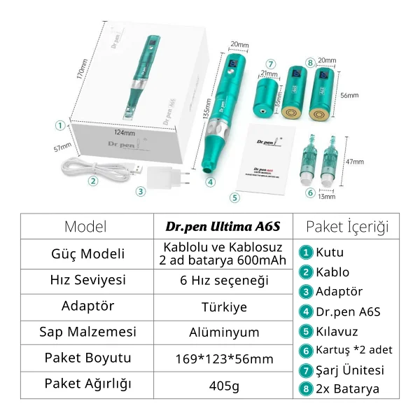 Dr Pen Ultima Ultima A6s Orjinal Dermapen Cihazı Şarjlı Yedek Bataryalı Yüz Yenileme Cilt Peeling Makinası - Görsel 7
