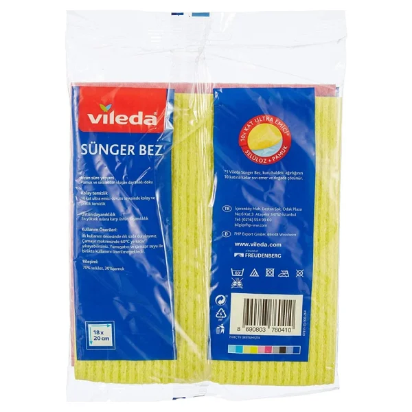 Vileda Sünger 3'lü Temizlik Bezi - Görsel 4