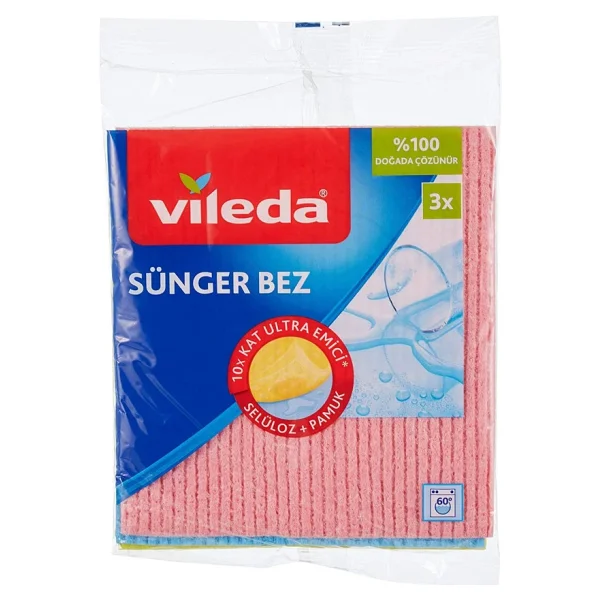 Vileda Sünger 3'lü Temizlik Bezi - Görsel 5