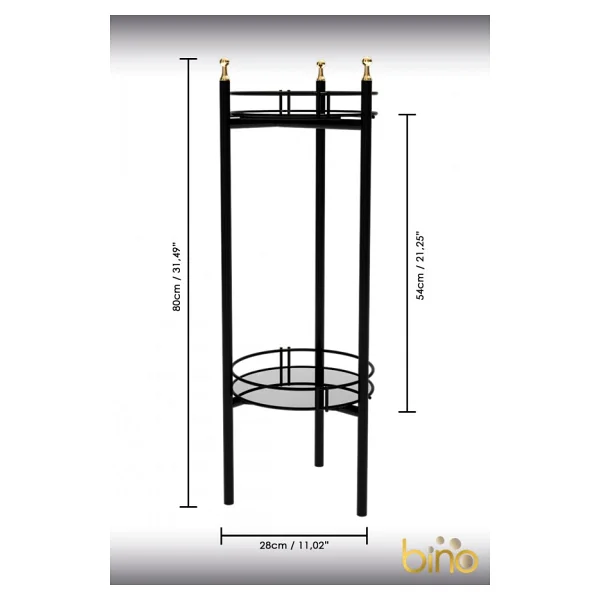 Bino Saksılık Organizer Bahçe Balkon Standı Çiçeklik Dekoratif Lüks Metal 2 Katlı Servis Sunum Tepsi - Görsel 5
