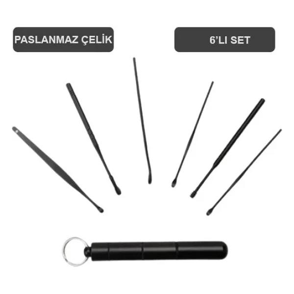 Ally Ezere 6 Parça Spiral Kulak Temizleme Seti- Paslanmaz Çelik Temizleme Seti Al-34085 - Görsel 2