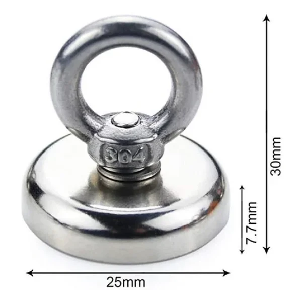 Valkyrie D25 19kg Fishing Magnet 25mm Askılı Güçlü Neodyum Mıknatıs - Görsel 6