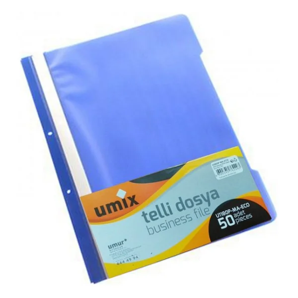 Umix Telli Dosya Eco Plastik Mavi 500'lü Paket - Görsel 7