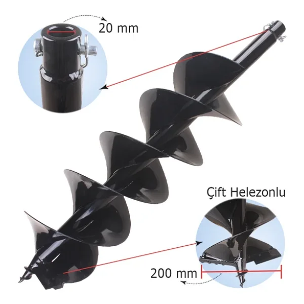 General Power Gp Ag 52b 20 Cm 1.9 Hp Benzinli Toprak Burgu Makinesi - Görsel 4