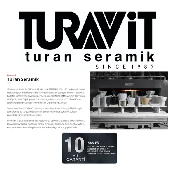 Turavit Omega Duvara Sıfır Klozet Ve Rezervuar Tam Takım Omg1303-1304t - Görsel 7