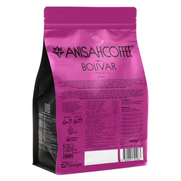 Anisah Bolivar Espresso Koyu Kavrulmuş Çekirdek Kahve 1 Kg - Görsel 4