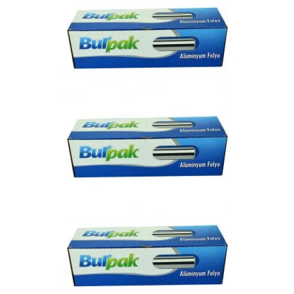 Burpak Alüminyum Folyo - 30 Cm. X 50 Metre - 10 Mikron - 3 Paket - Görsel 3