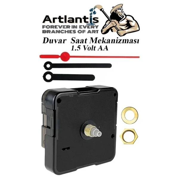 Duvar Saat Mekanizması 1 Adet 10 Mm Şaft Sessiz Saat Motoru Akrep Yelkovan Okul Deney Saat Yapım - Görsel 3