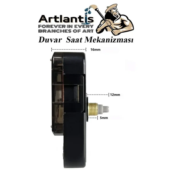 Duvar Saat Mekanizması 1 Adet 10 Mm Şaft Sessiz Saat Motoru Akrep Yelkovan Okul Deney Saat Yapım - Görsel 4