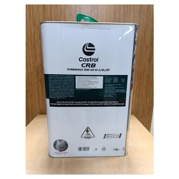 Castrol Crb Turbomax 15w-40 Cı-4/E7 18 Lt Motor Yağı - Görsel 7