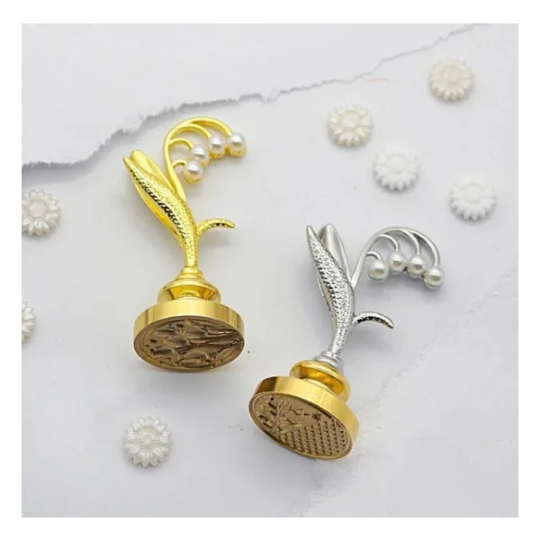 Mum Mühür Damga Kolu Premium Metal Çan Orkidesi Gümüş - Görsel 7