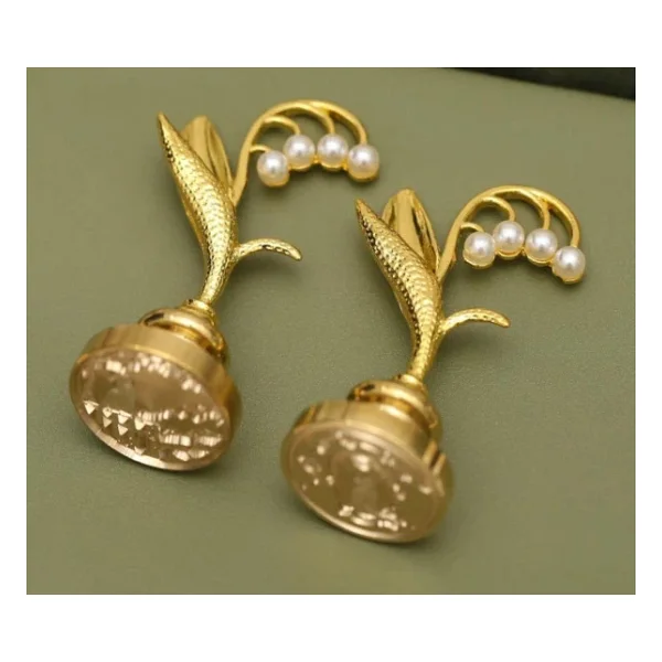 Mum Mühür Damga Kolu Premium Metal Çan Orkidesi Gold - Görsel 5